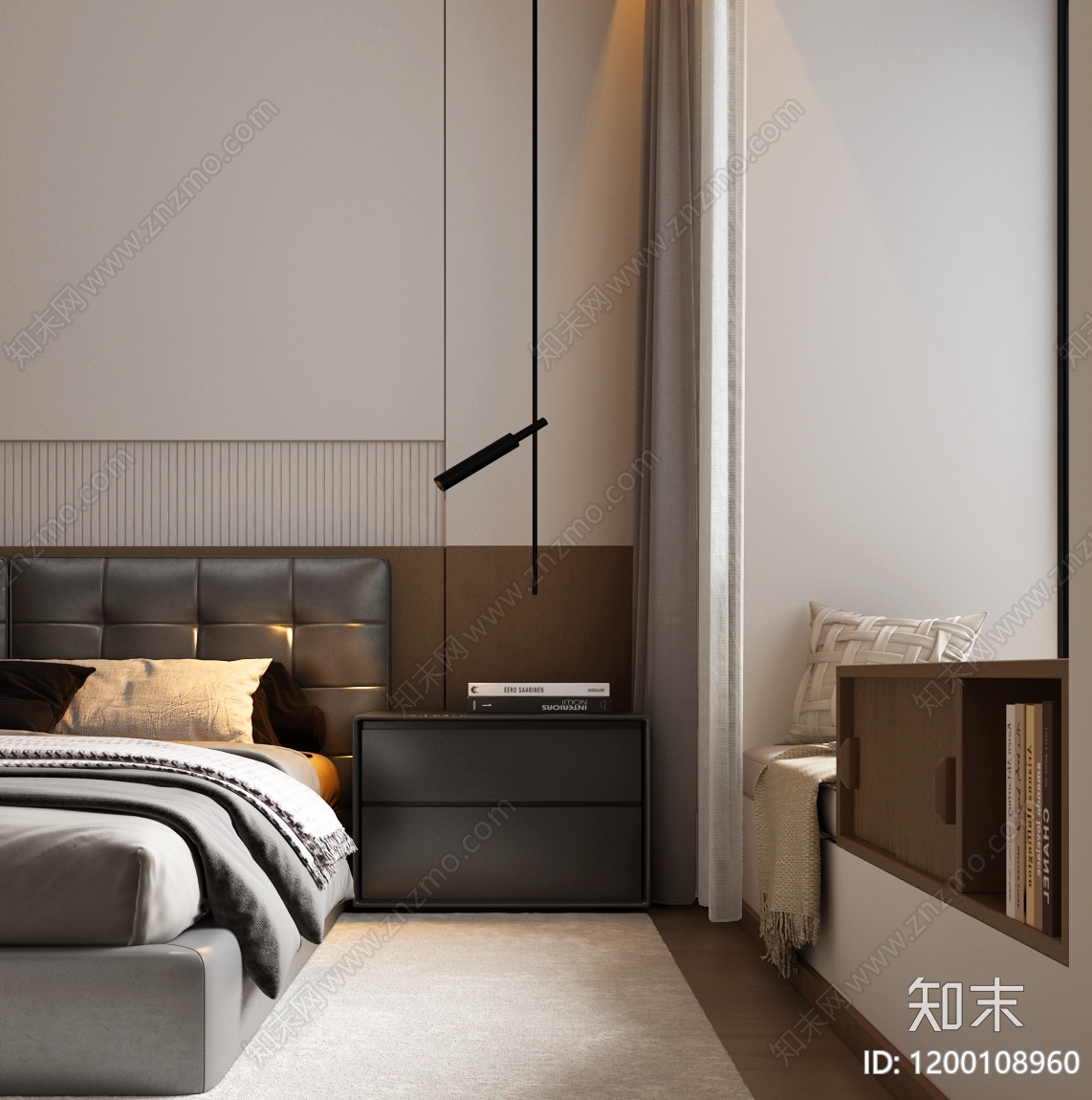 现代意式家居卧室3D模型下载【ID:1200108960】