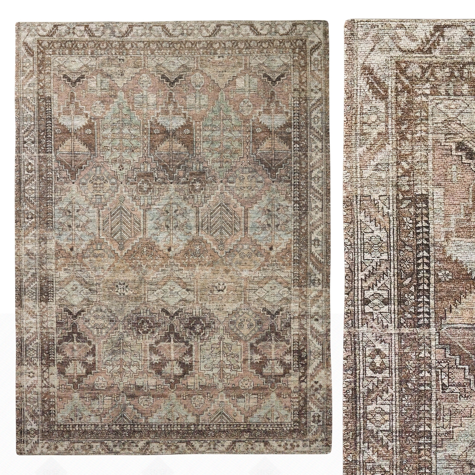 美式侘寂地毯3D模型下载【ID:1200110636】