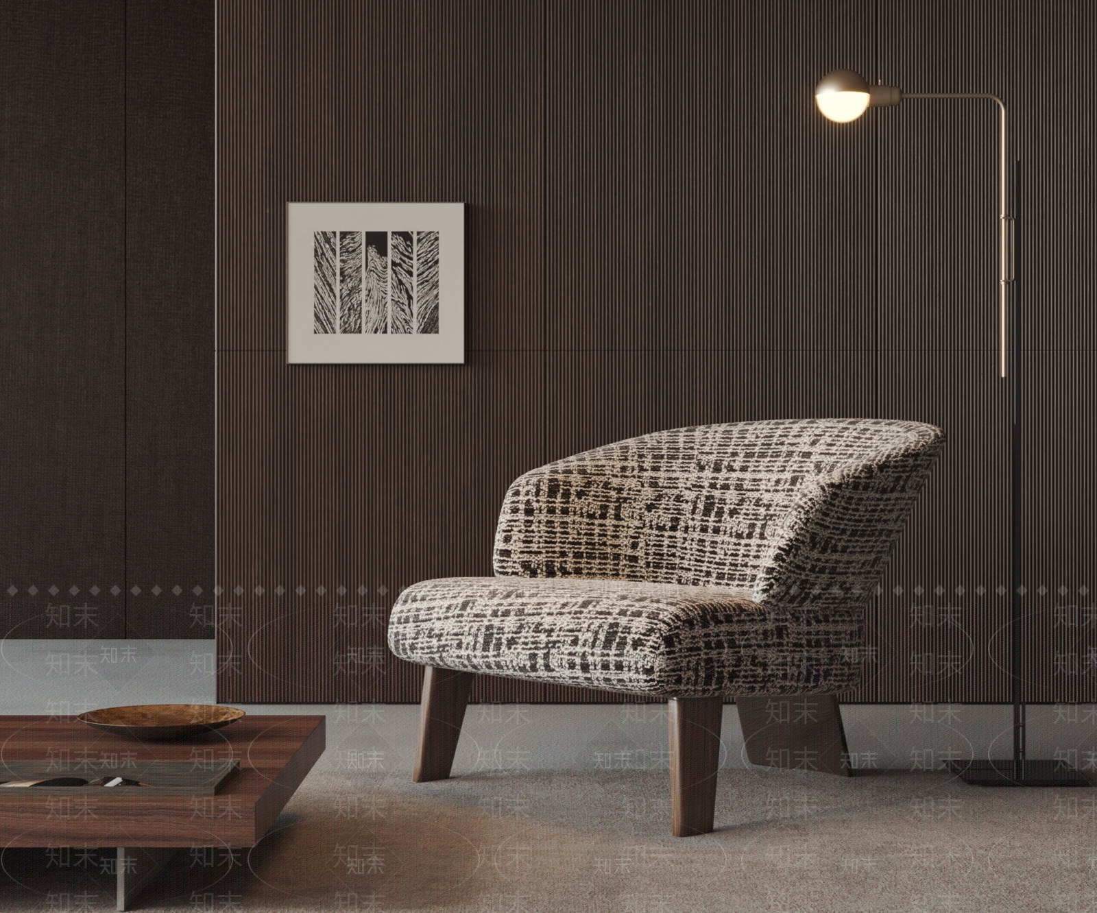 现代意式休闲椅SU模型下载【ID:1200111843】