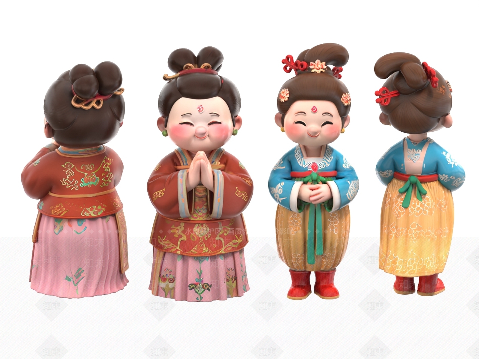 中式摆件组合3D模型下载【ID:1200112150】