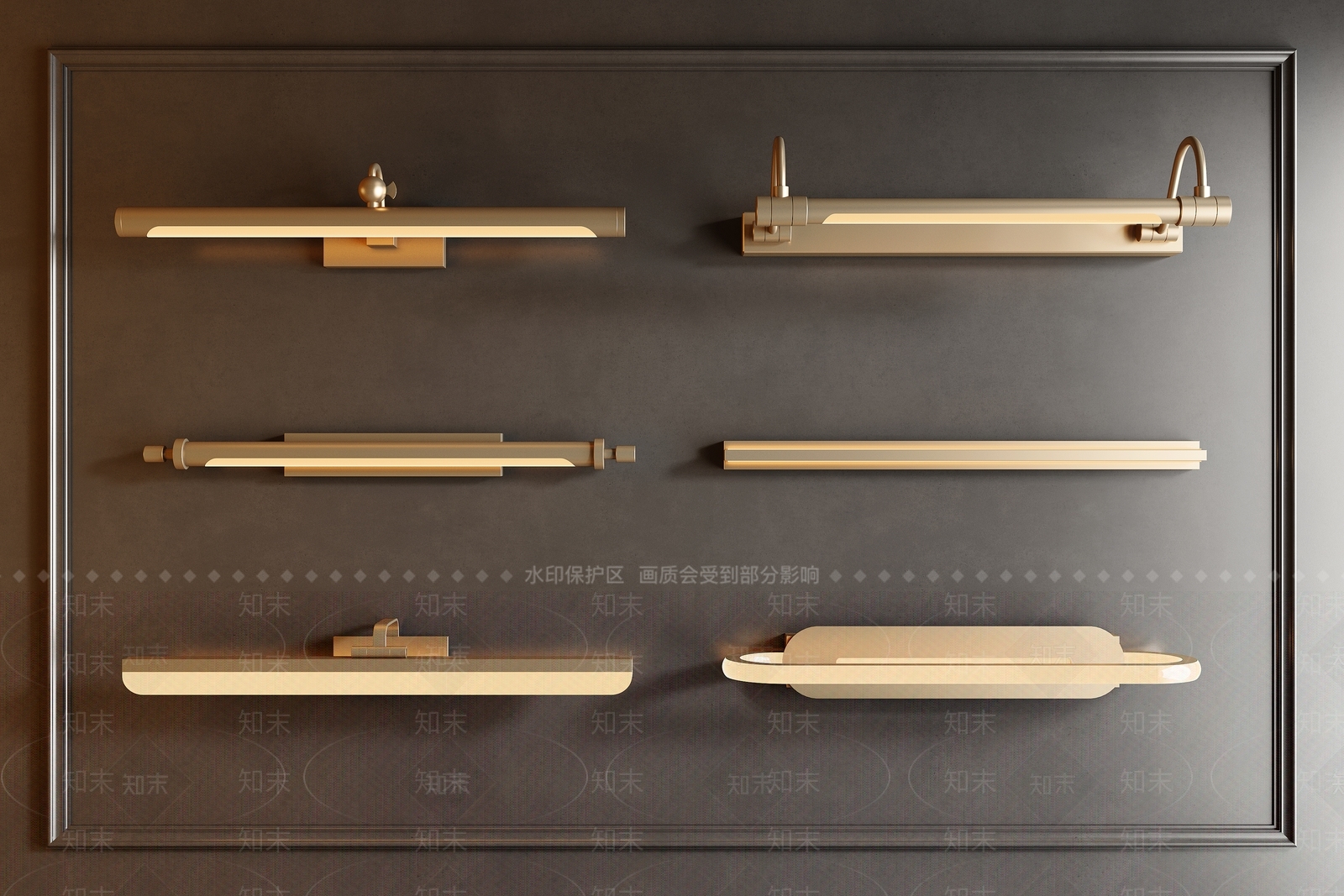 现代轻奢镜前灯SU模型下载【ID:1200113922】