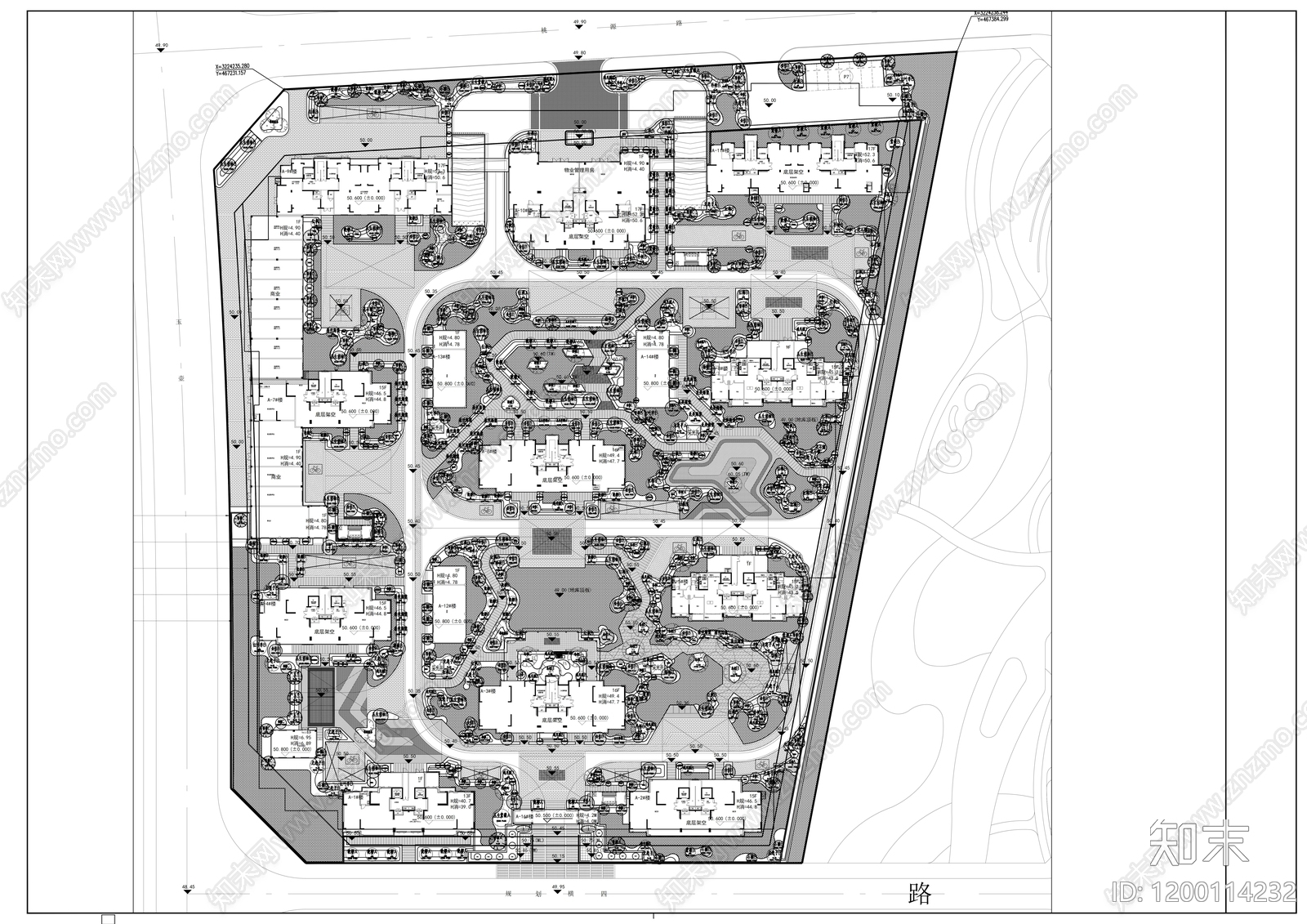 居住区规划施工图下载【ID:1200114232】