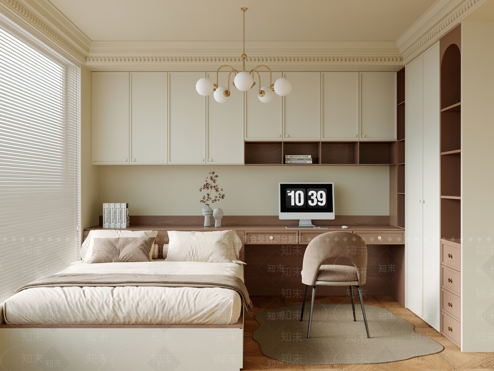 法式中古榻榻米卧室3D模型下载【ID:1200115375】