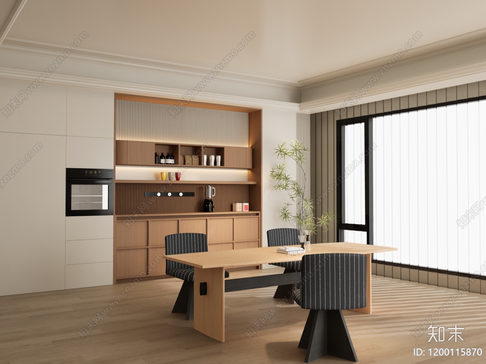 中古复古家居餐厅SU模型下载【ID:1200115870】