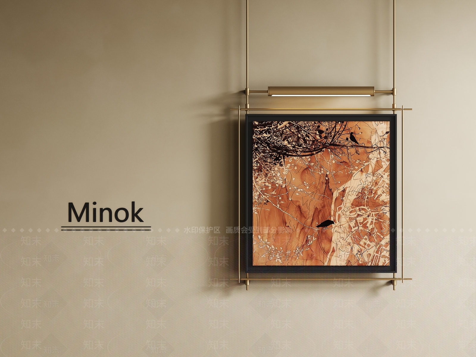 新中式中古挂画3D模型下载【ID:1200115599】