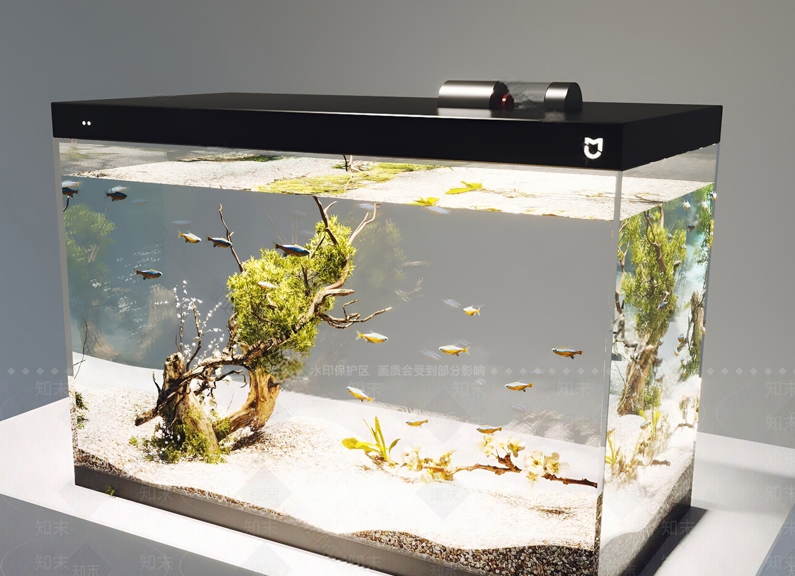 现代鱼缸SU模型下载【ID:1200121115】