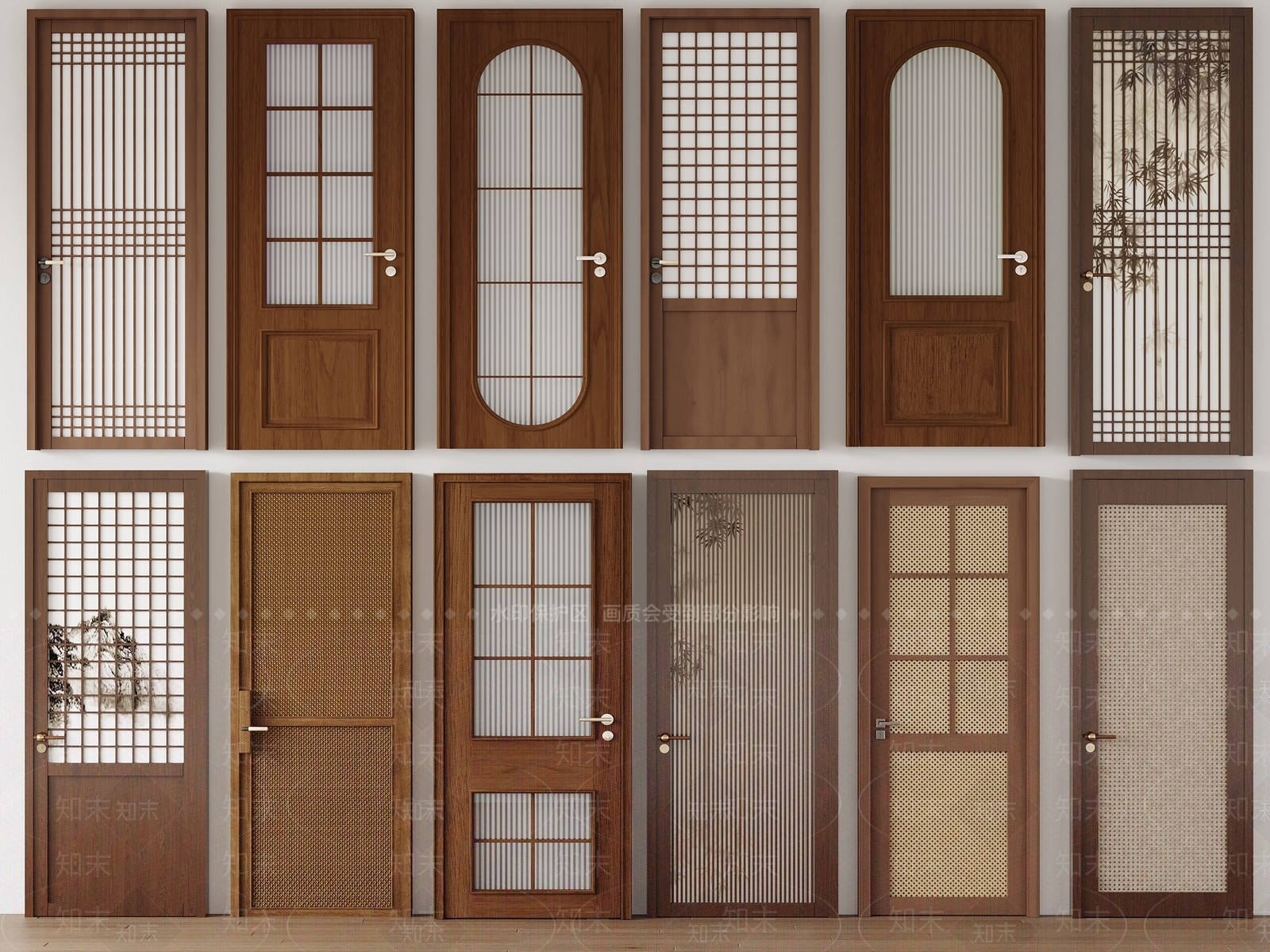 新中式中古单开门3D模型下载【ID:1200122799】