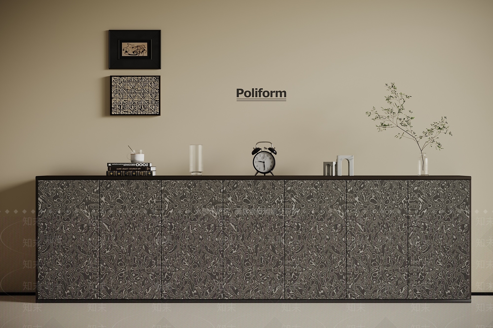 现代意式玄关柜3D模型下载【ID:1200124022】