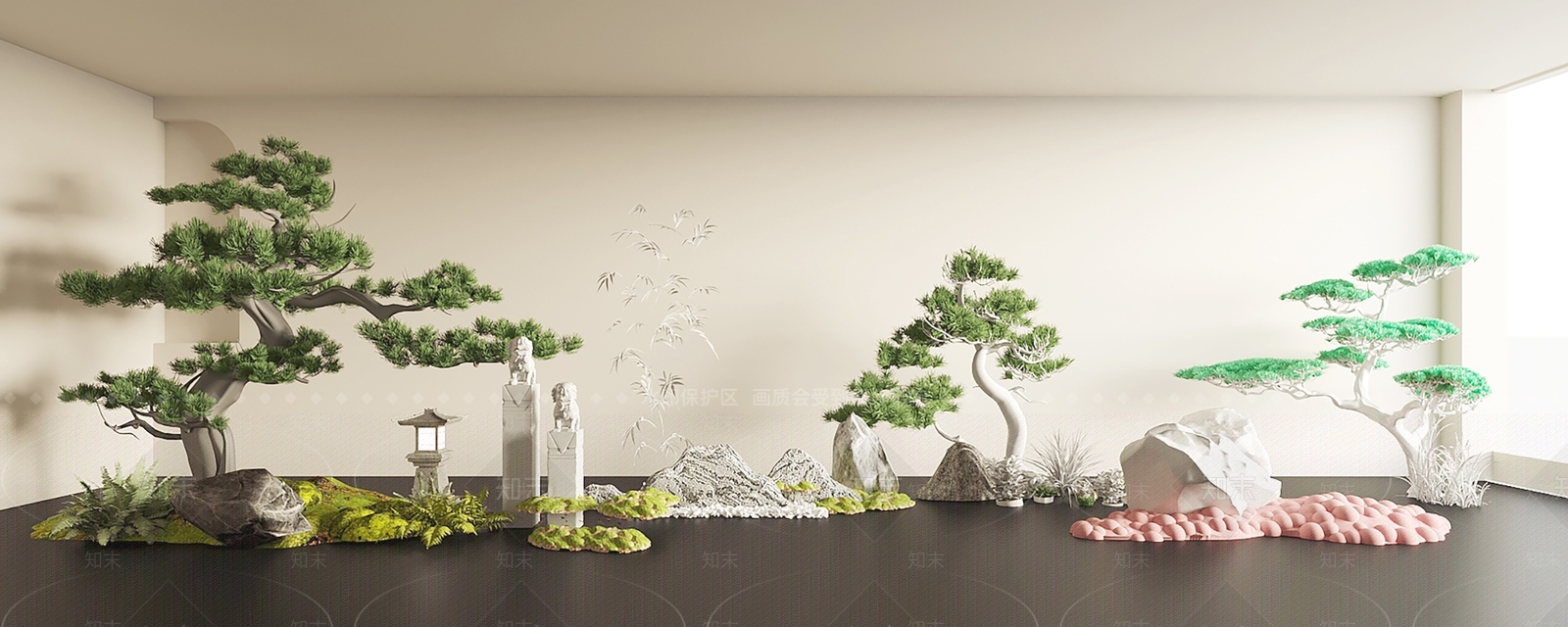 现代新中式其他景观小品3D模型下载【ID:1200124350】