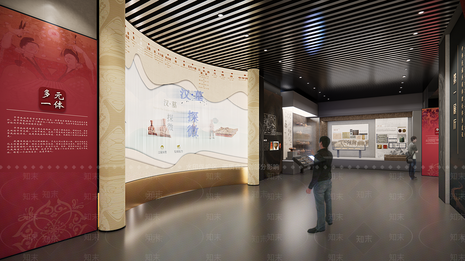 现代博物馆展厅SU模型下载【ID:1200125455】