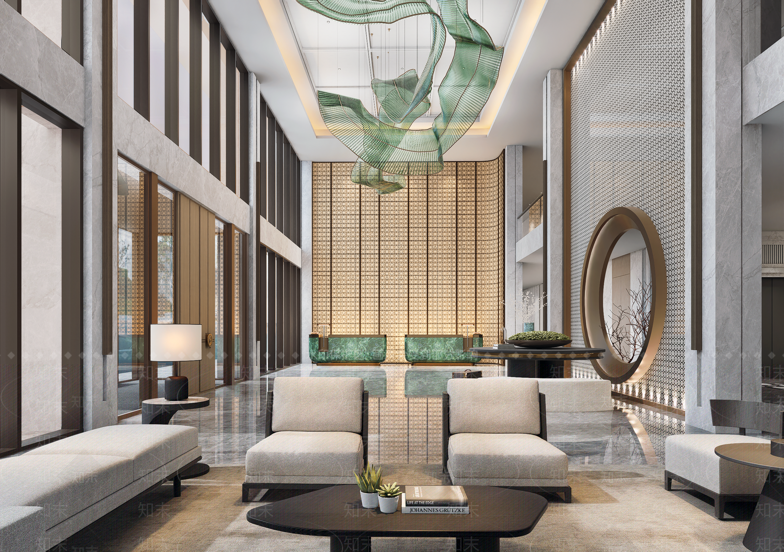 现代酒店大堂SU模型下载【ID:1200199154】