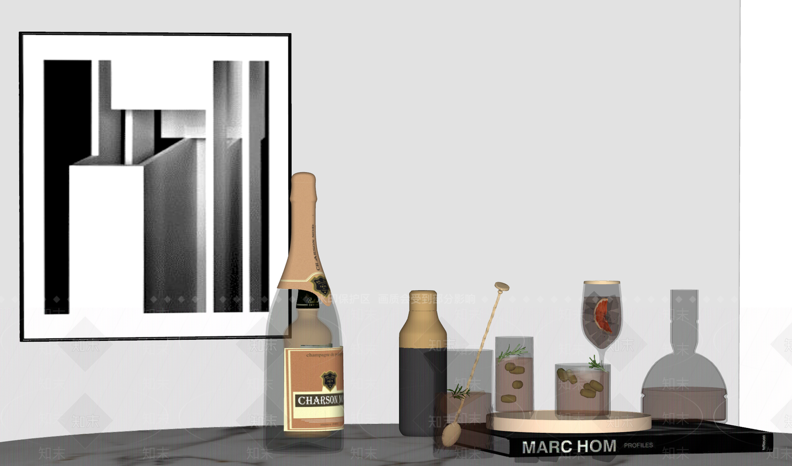 酒具SU模型下载【ID:1200128552】