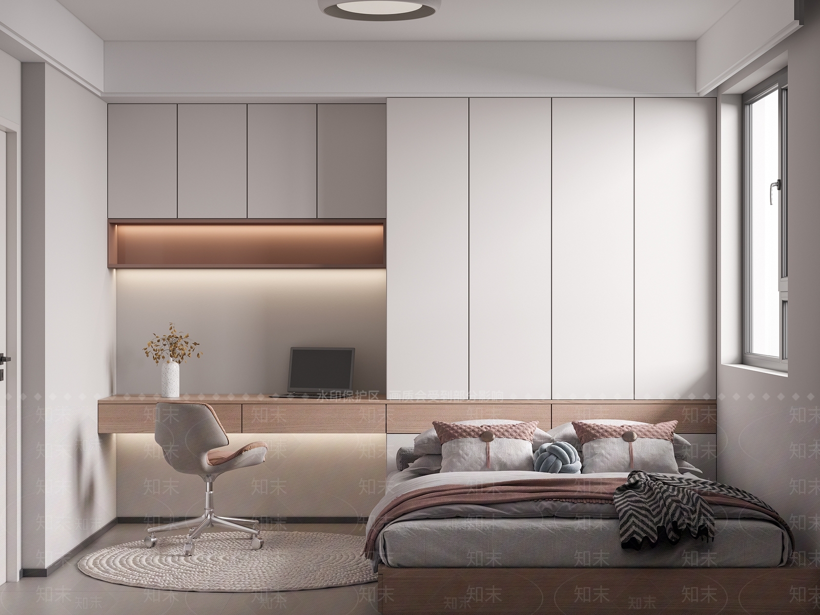 现代榻榻米卧室3D模型下载【ID:1200130746】