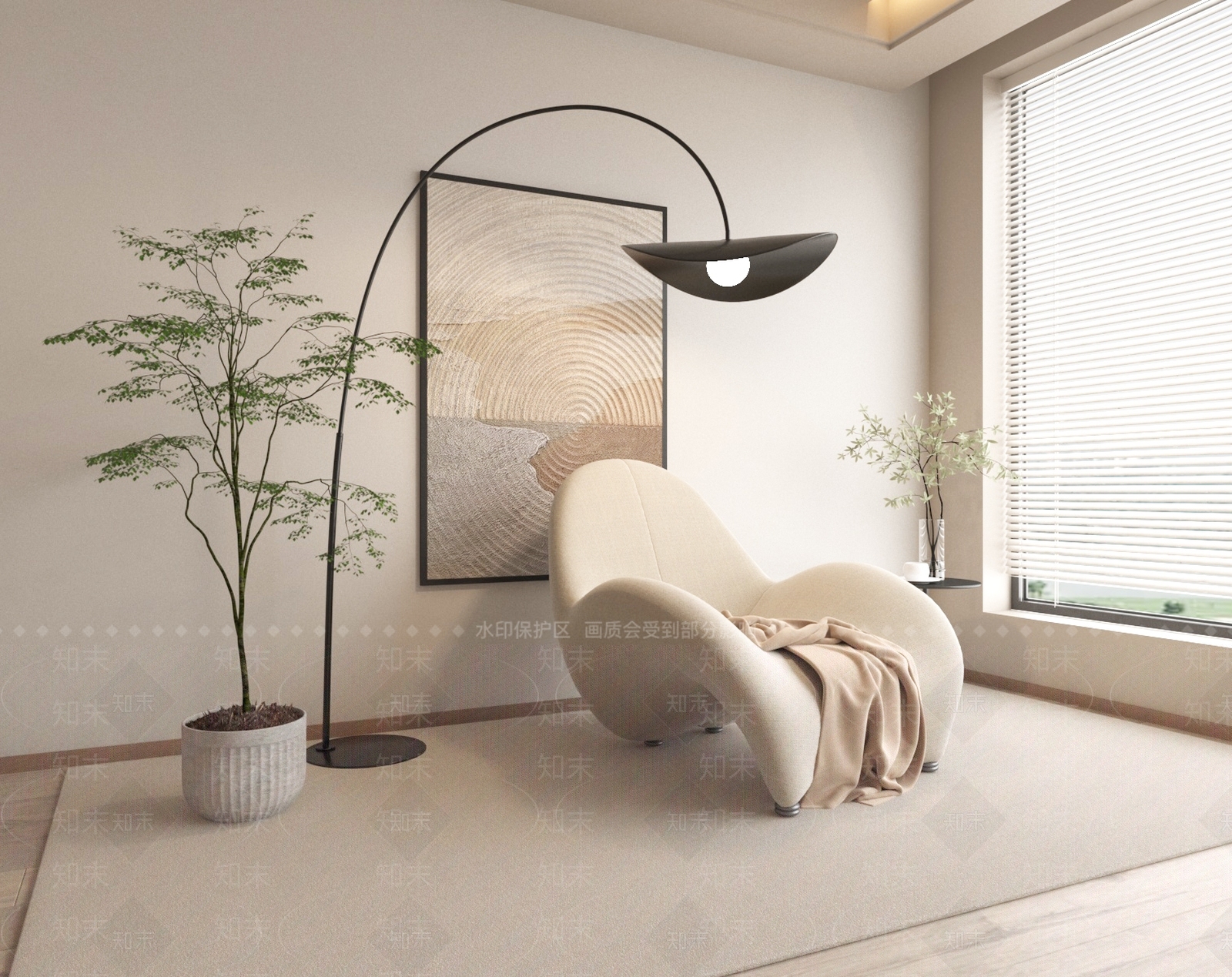 现代单人沙发3D模型下载【ID:1200136671】