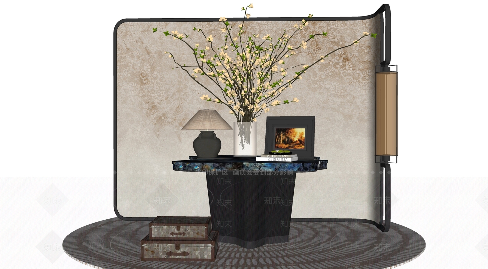 现代意式其他桌子SU模型下载【ID:1200136748】