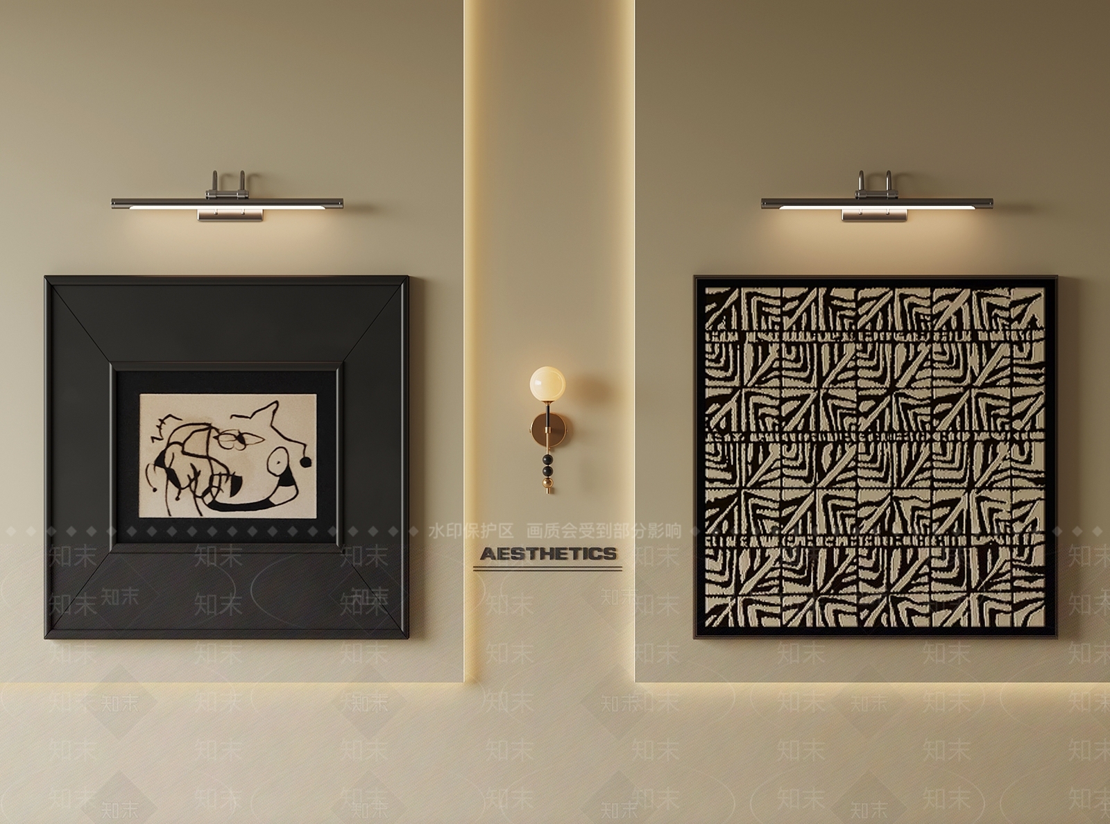 现代意式挂画SU模型下载【ID:1200137391】