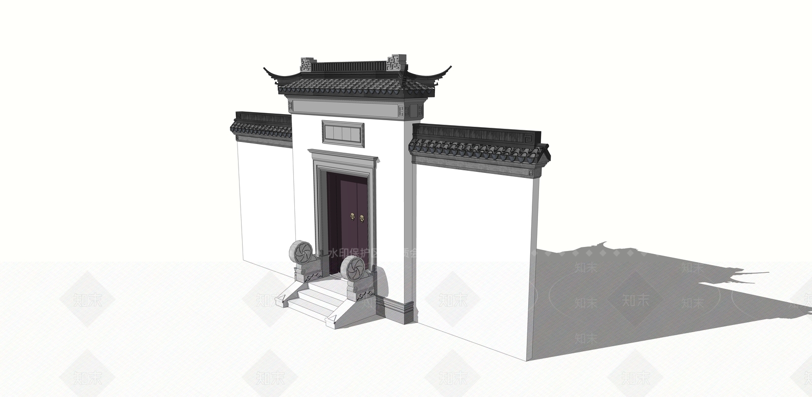中式四合院SU模型下载【ID:1200137944】
