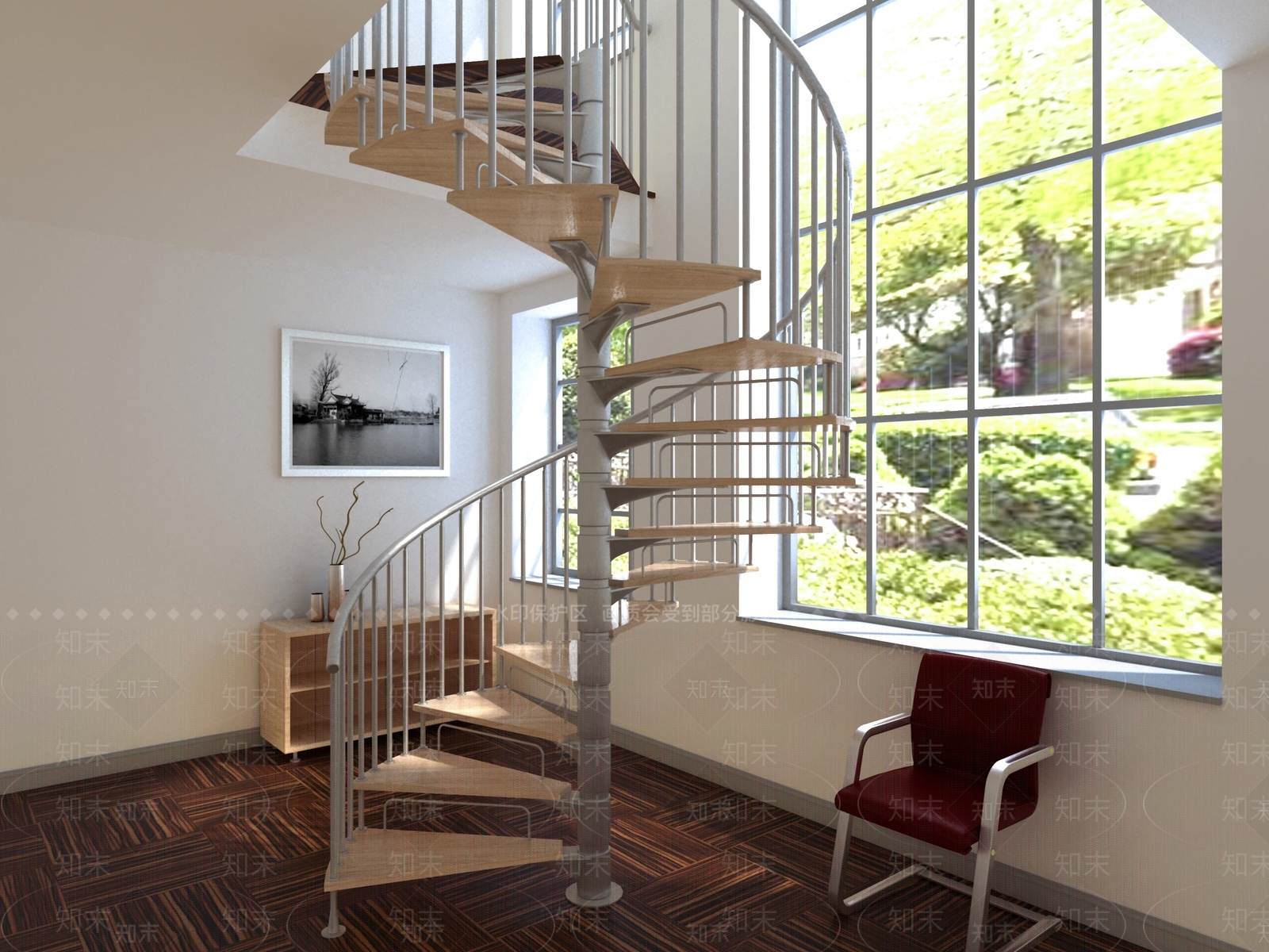 现代旋转楼梯3D模型下载【ID:1200139509】