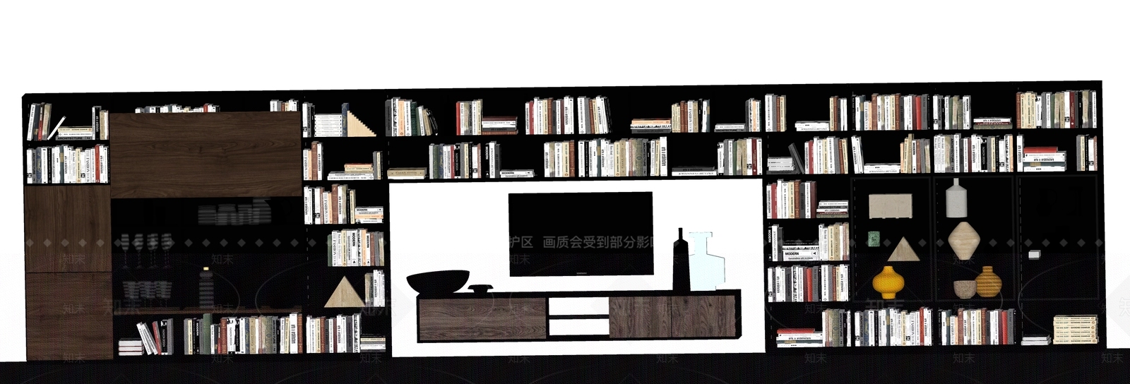 现代书柜SU模型下载【ID:1200140918】