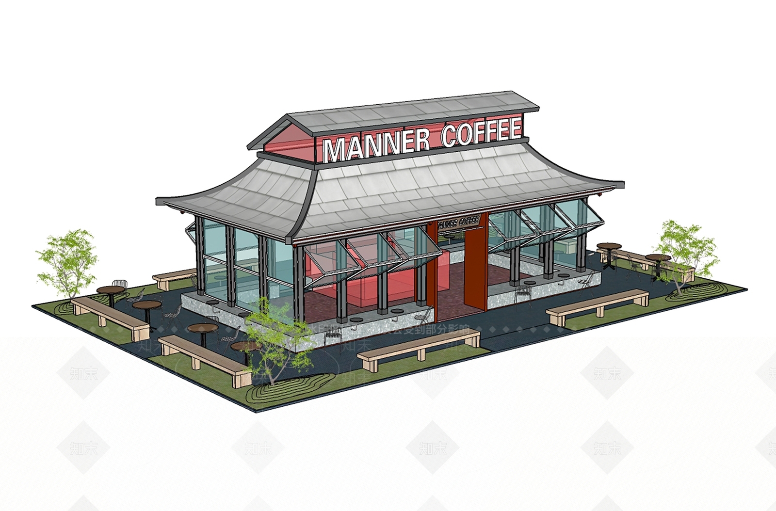 现代新中式其他店铺SU模型下载【ID:1200143862】