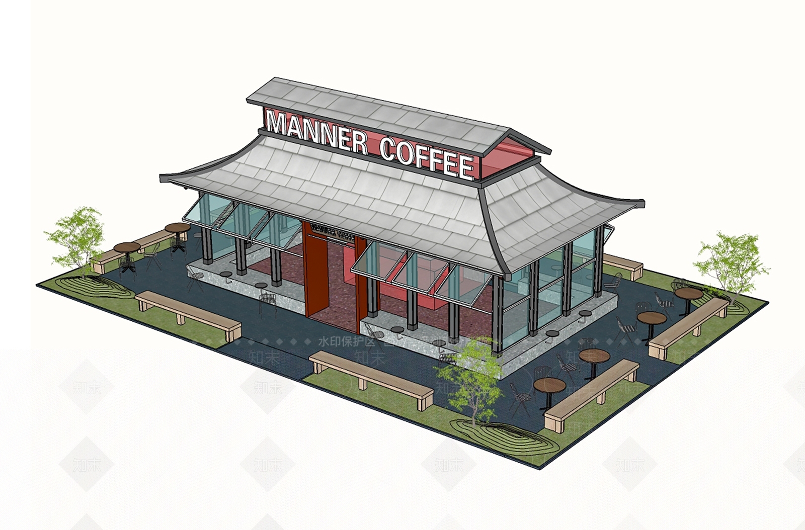 现代新中式其他店铺SU模型下载【ID:1200143862】