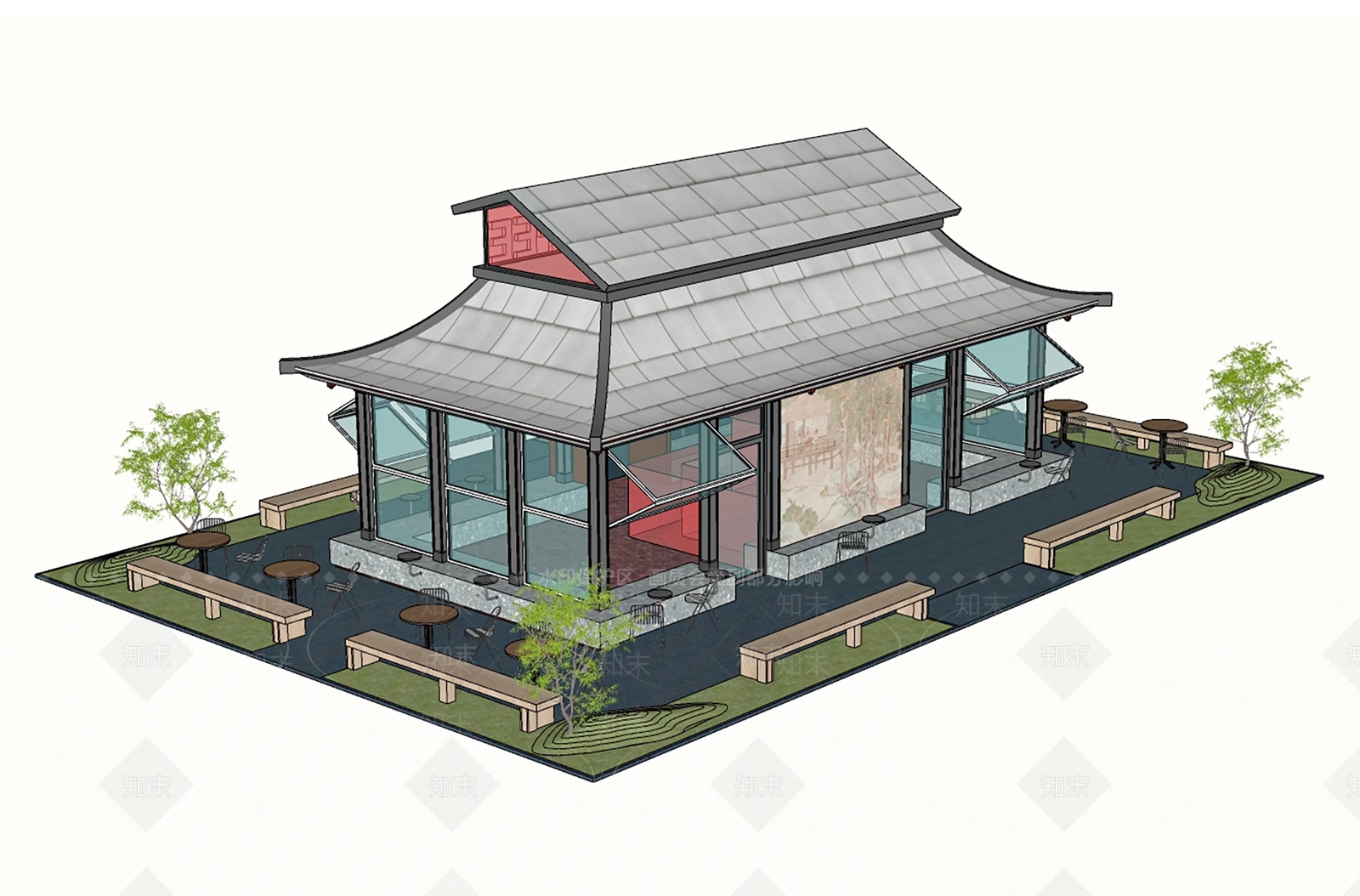 现代新中式其他店铺SU模型下载【ID:1200143862】