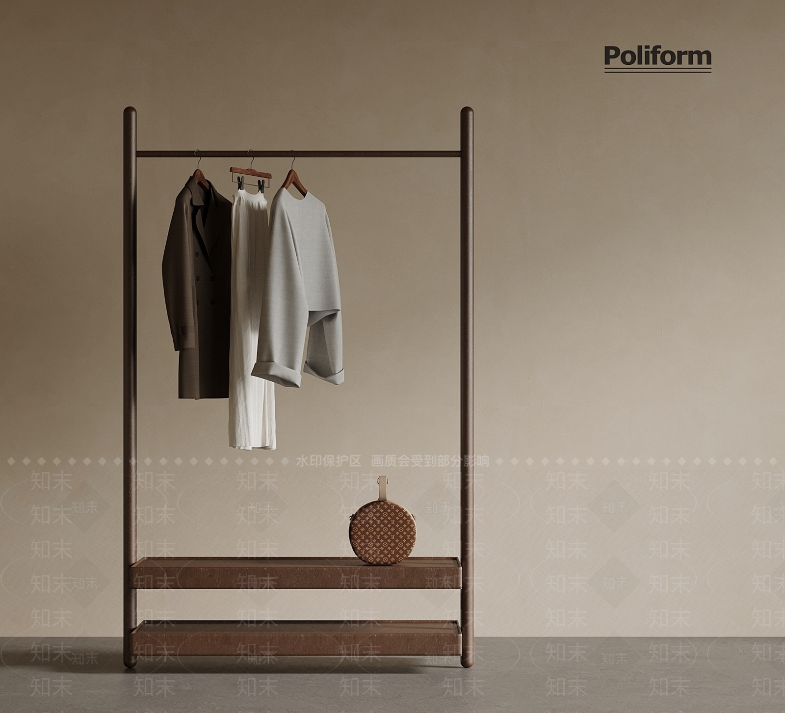 新中式衣架3D模型下载【ID:1200143359】