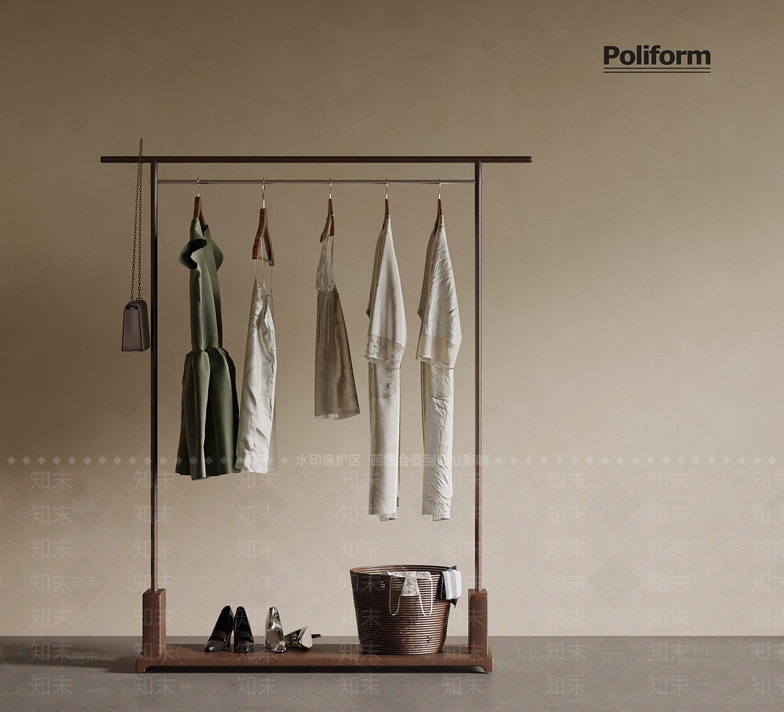 新中式衣架3D模型下载【ID:1200143895】