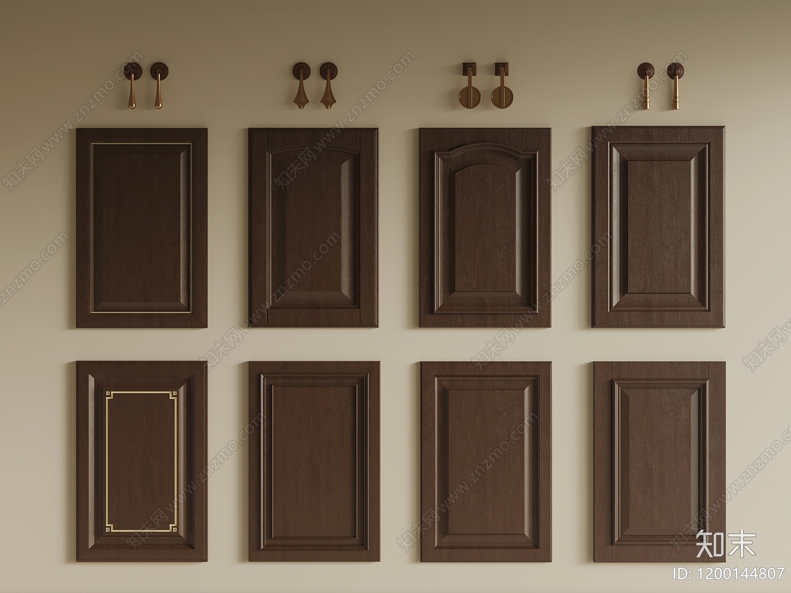 新中式柜门3D模型下载【ID:1200144807】