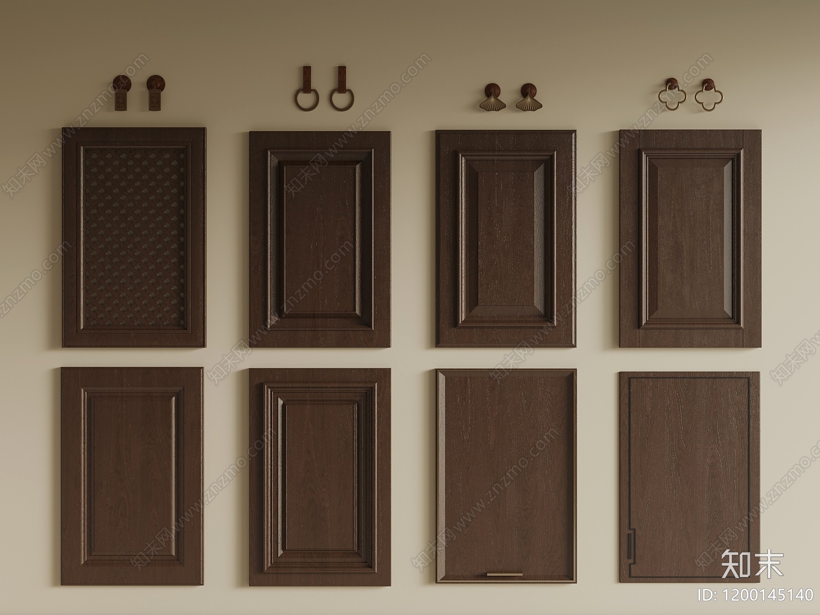 新中式柜门3D模型下载【ID:1200145140】