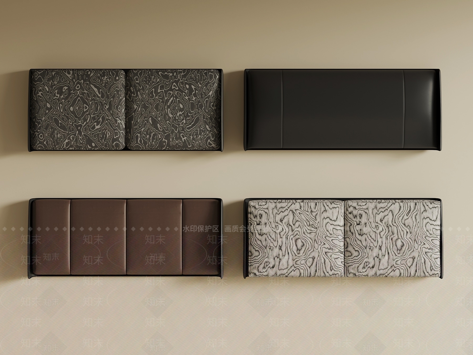 现代意式软包3D模型下载【ID:1200145315】