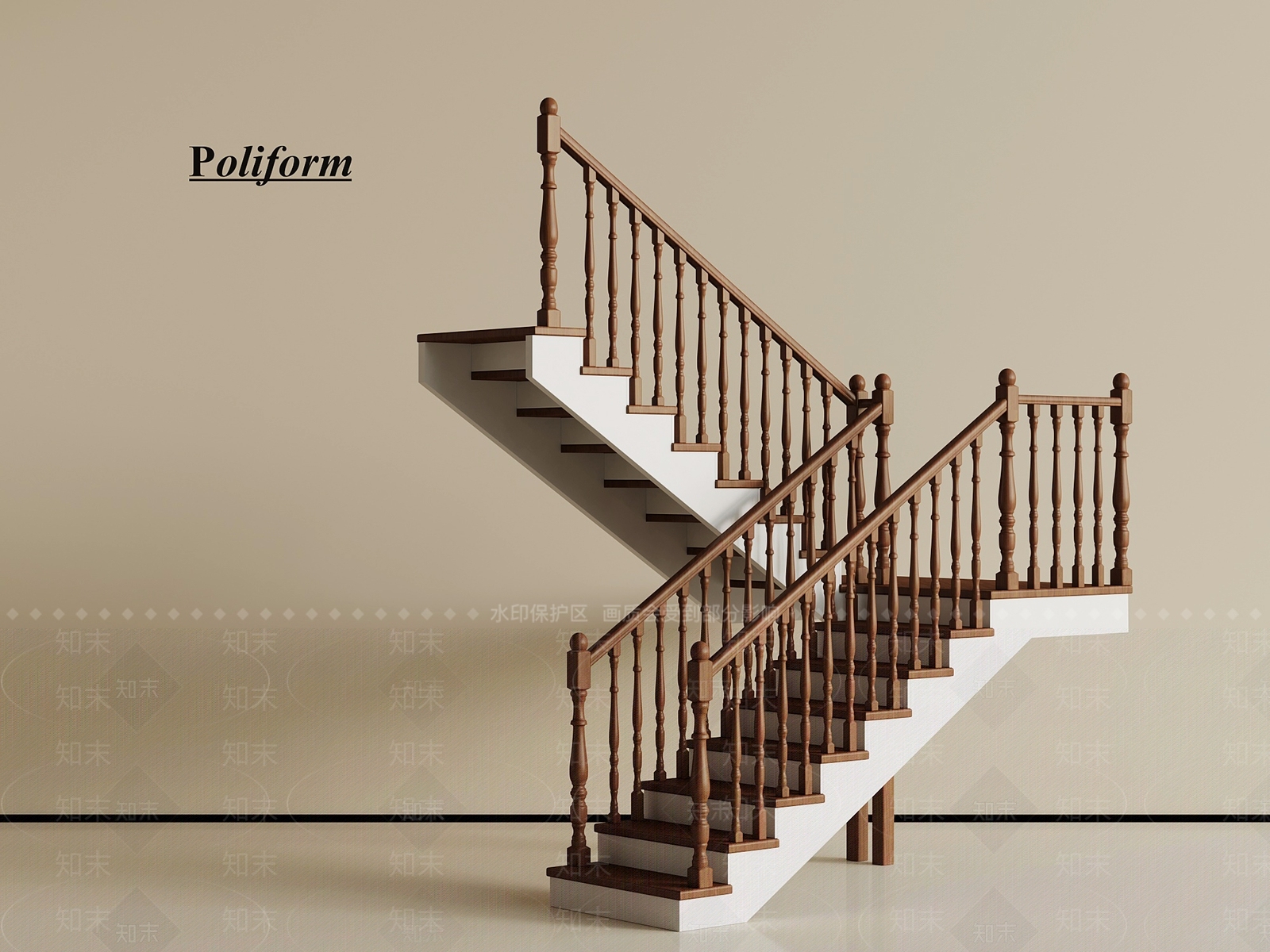 新中式楼梯3D模型下载【ID:1200148900】