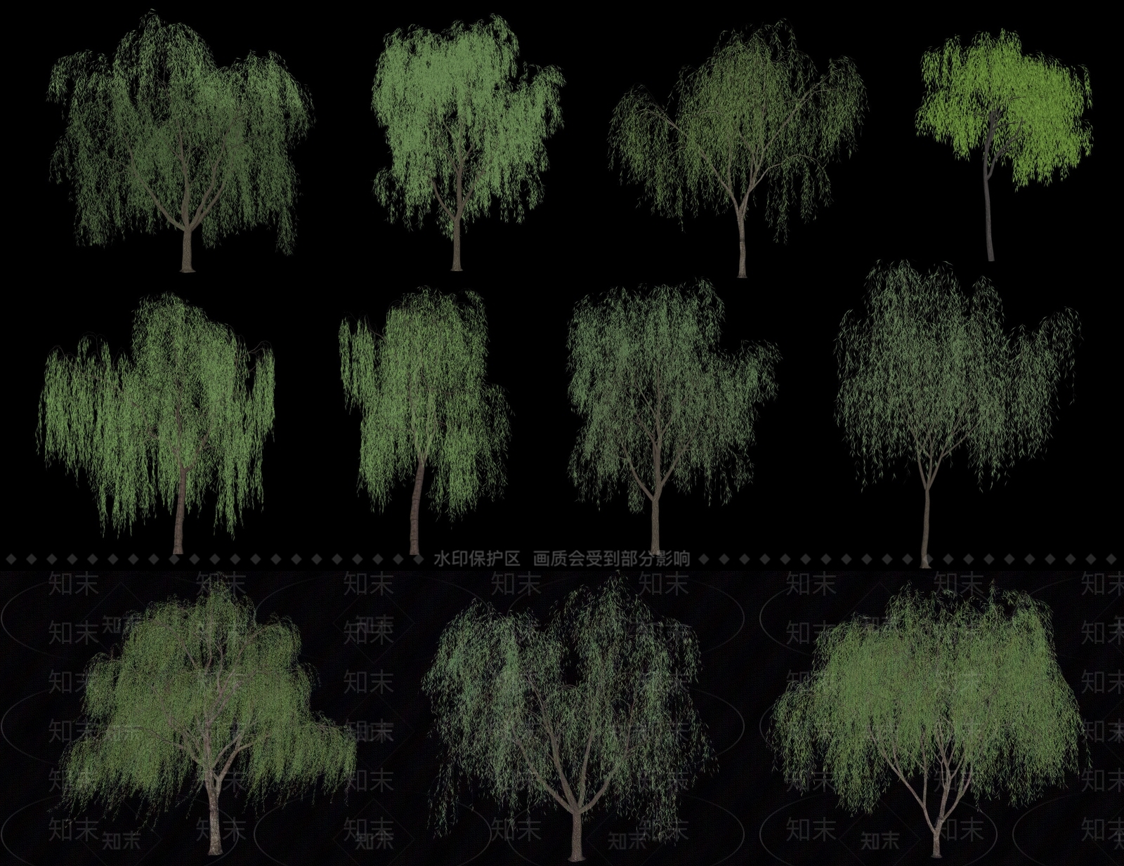 柳树SU模型下载【ID:1200153768】