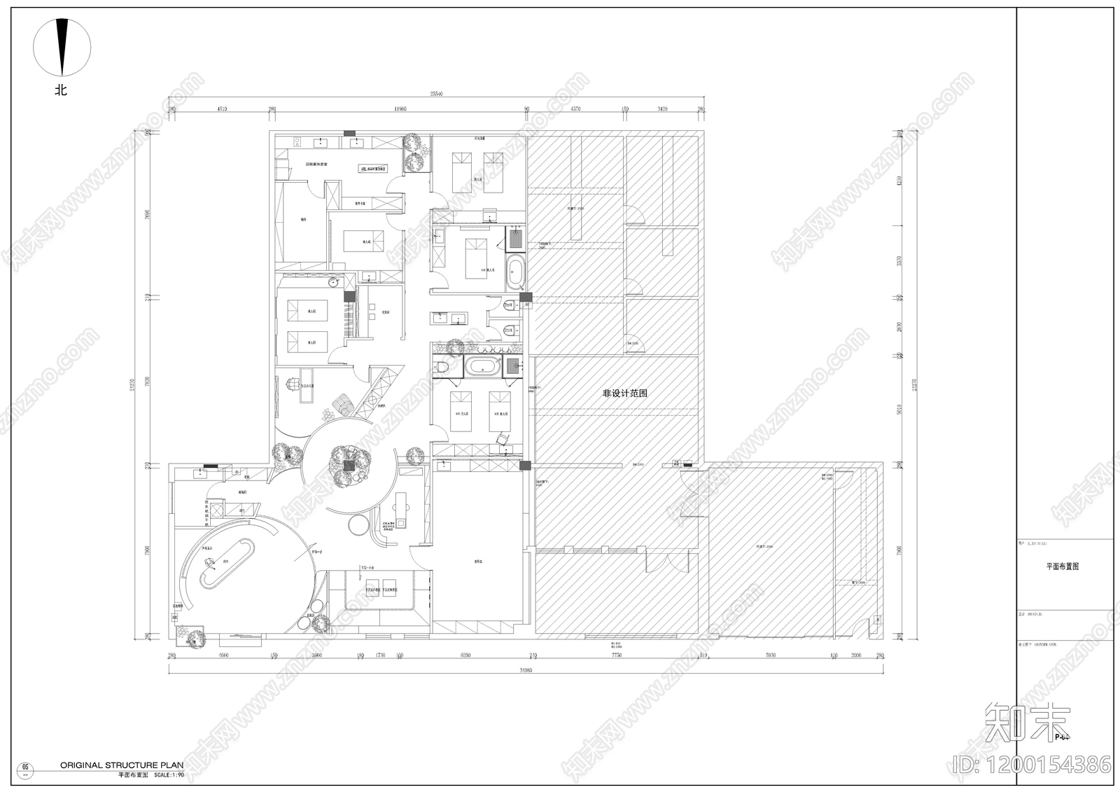 现代足浴店cad施工图下载【ID:1200154386】