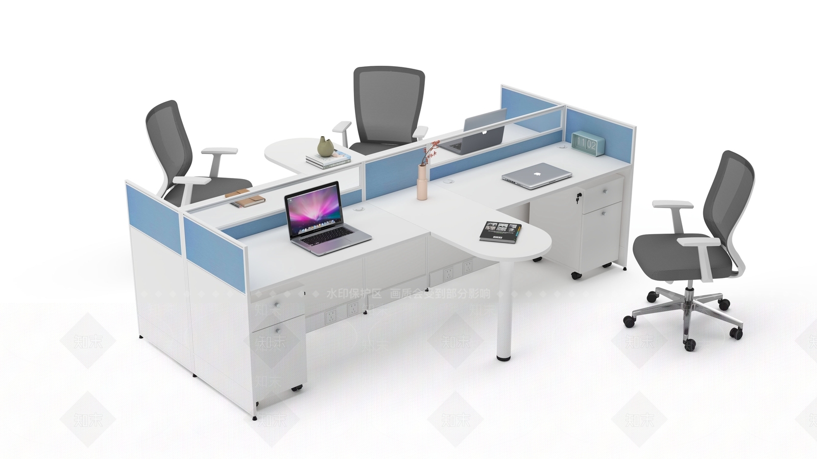 现代简约办公桌3D模型下载【ID:1200157114】