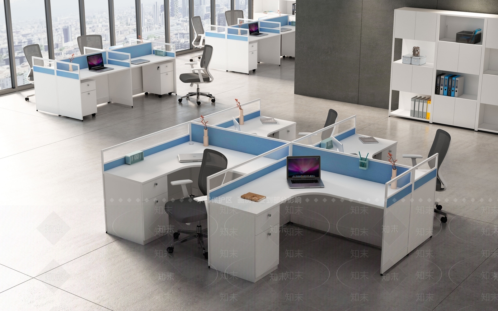 现代简约办公桌3D模型下载【ID:1200157114】