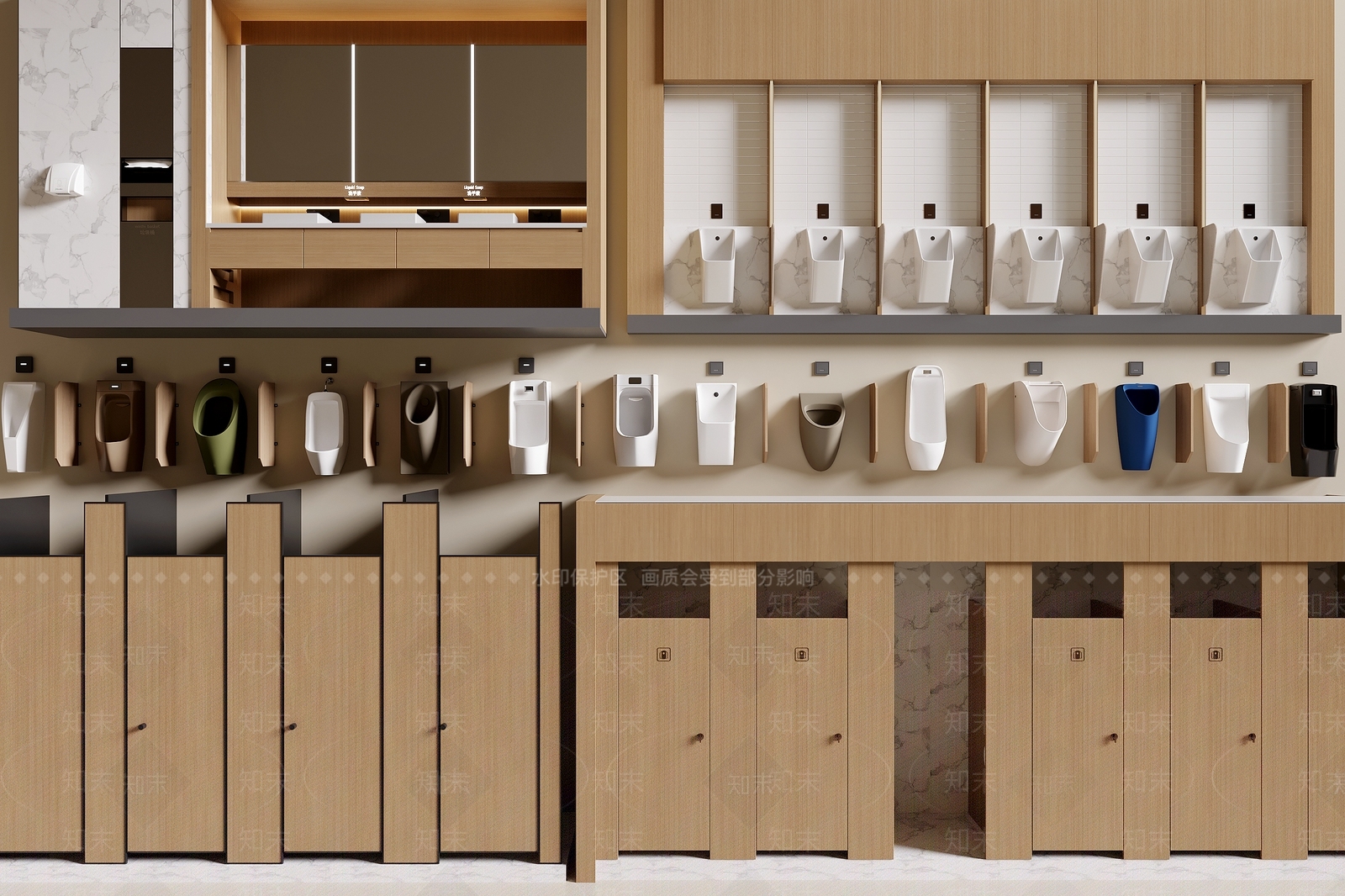 现代公共卫生间SU模型下载【ID:1200159568】