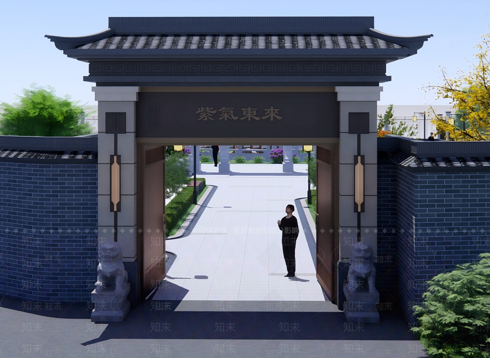 新中式牌坊牌楼SU模型下载【ID:1200160087】