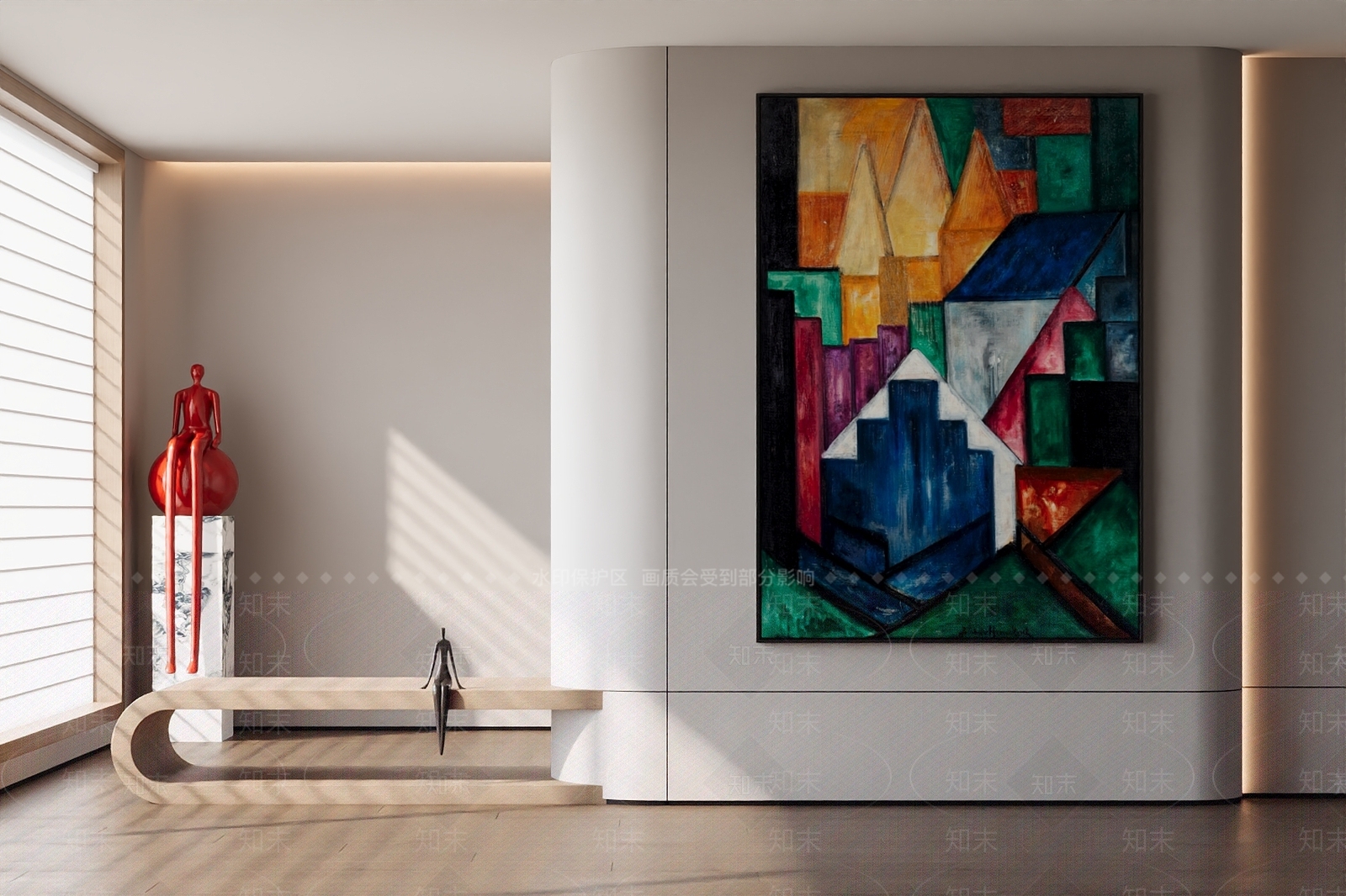 现代法式挂画3D模型下载【ID:1200161187】