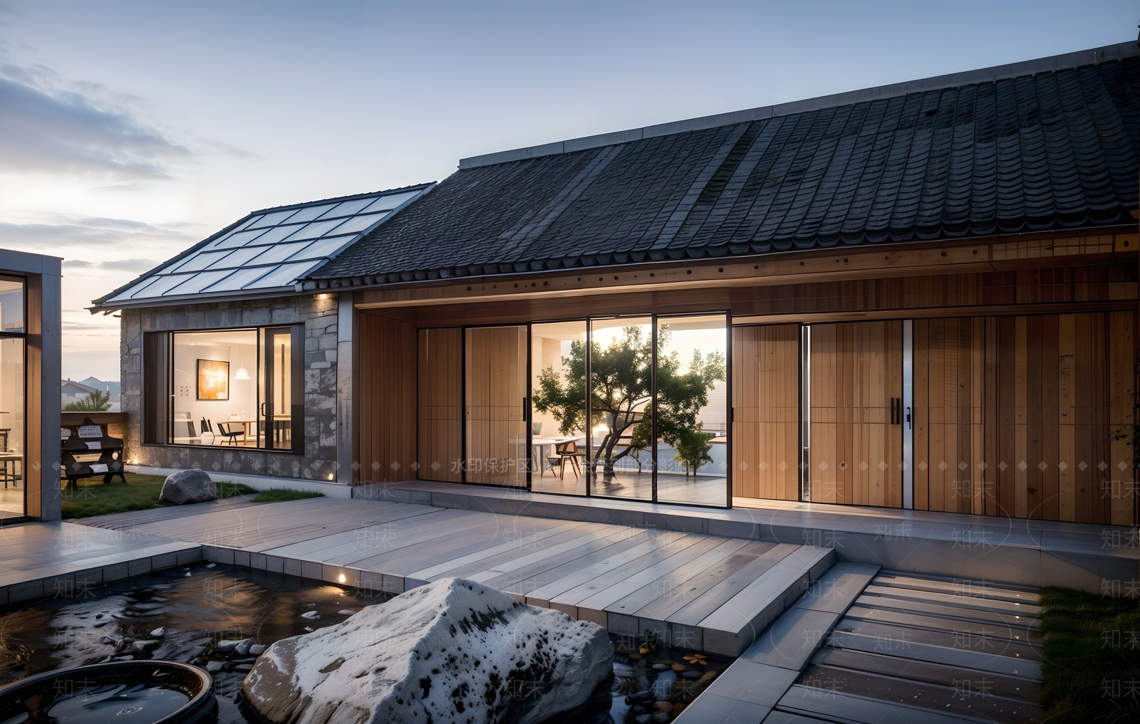 现代四合院SU模型下载【ID:1200161694】