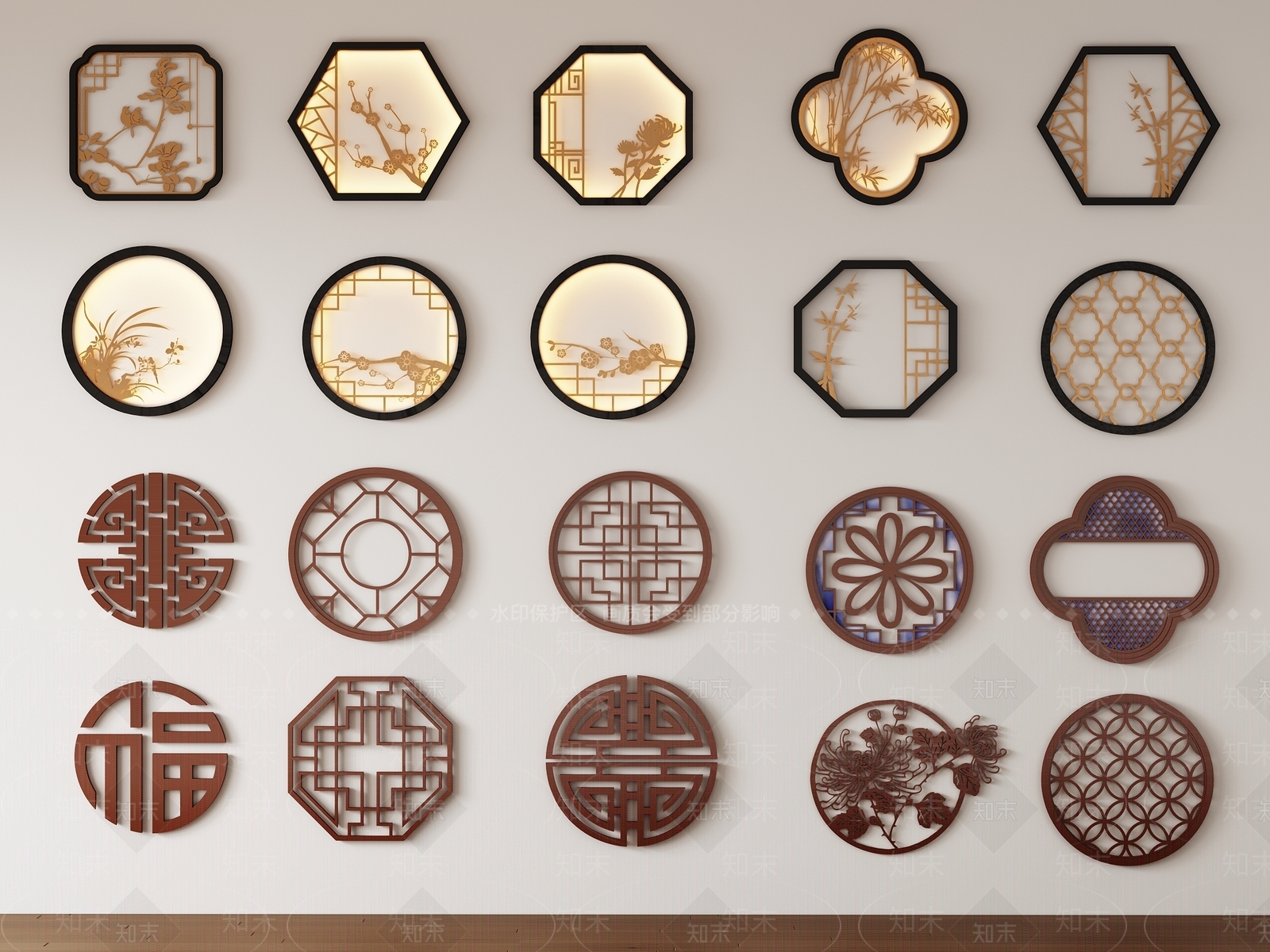 新中式禅意镂花窗SU模型下载【ID:1200161675】