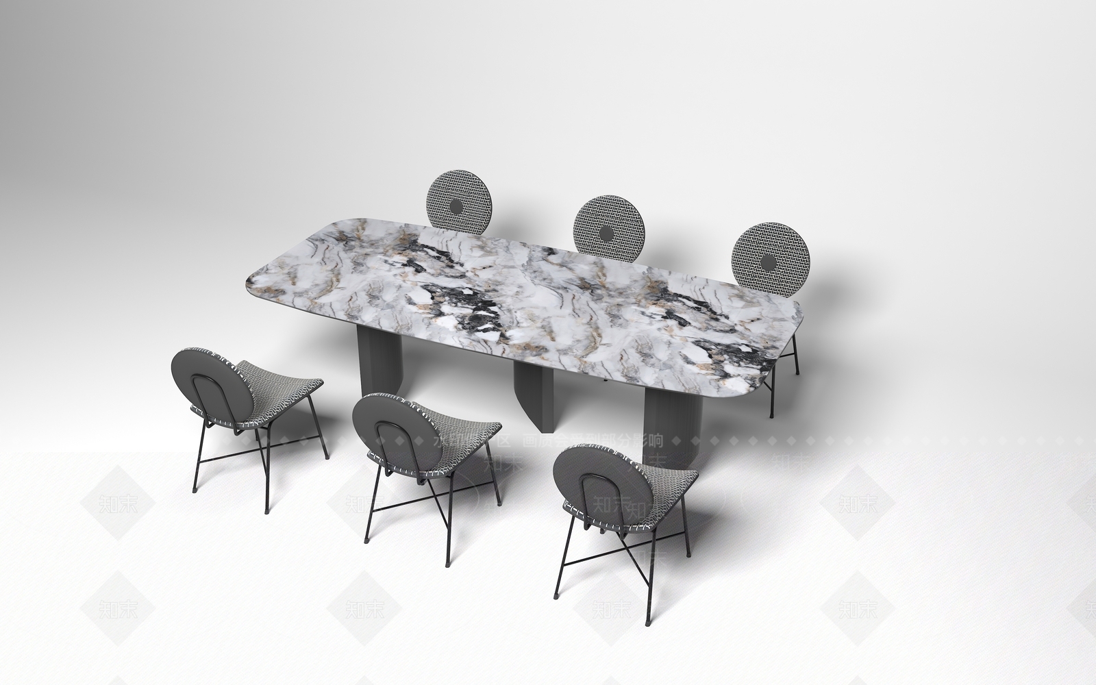 现代简约餐桌3D模型下载【ID:1200164918】