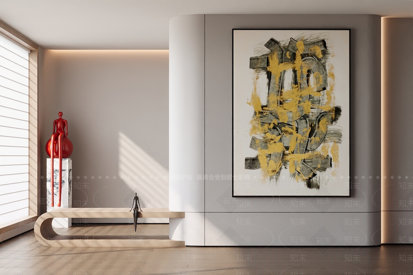 现代法式挂画3D模型下载【ID:1200163047】