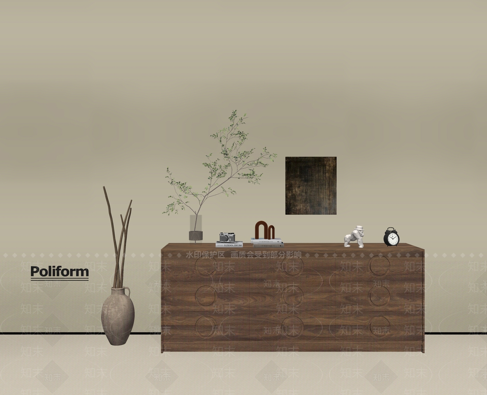 现代玄关柜SU模型下载【ID:1200163992】