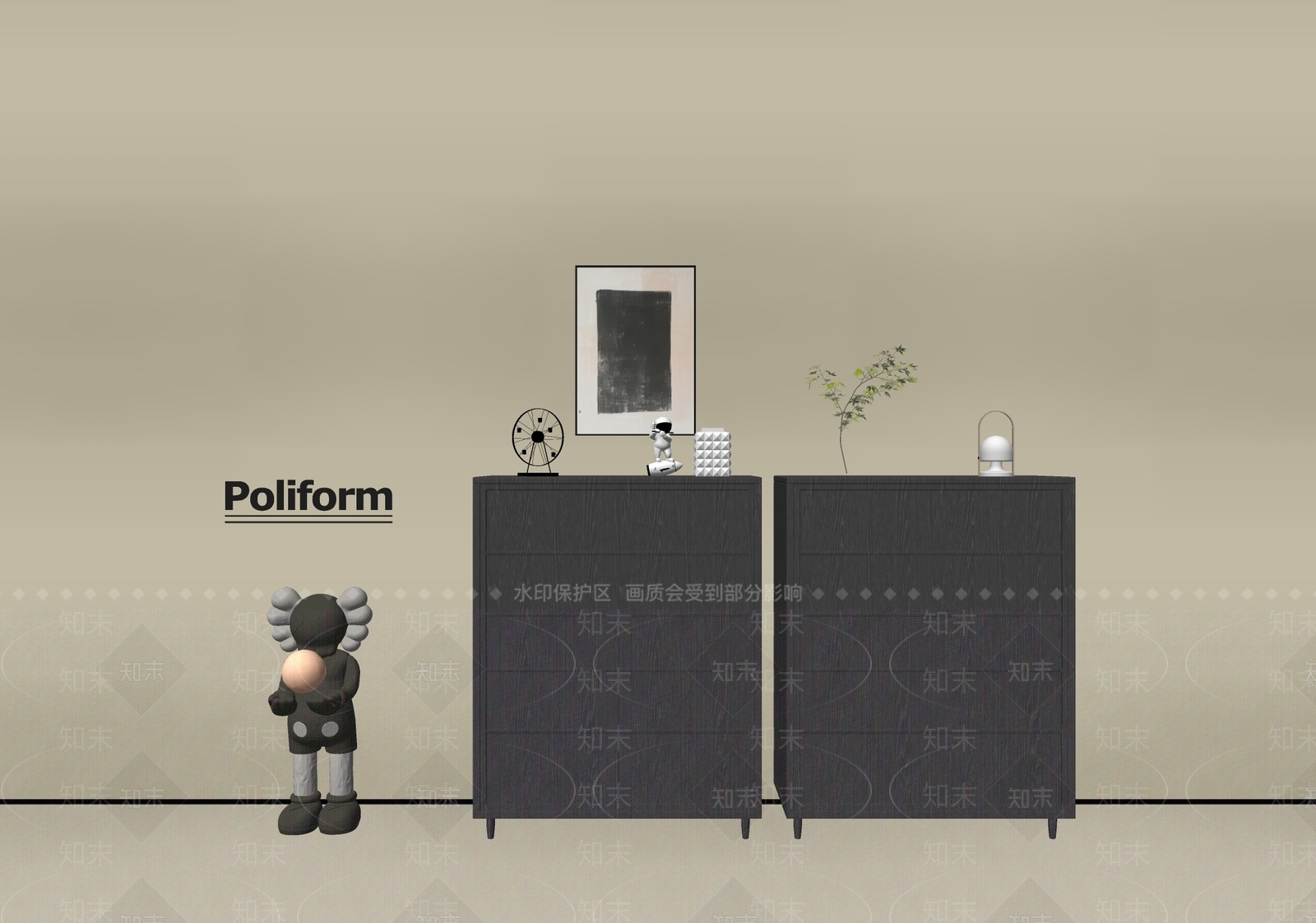 现代玄关柜SU模型下载【ID:1200164814】