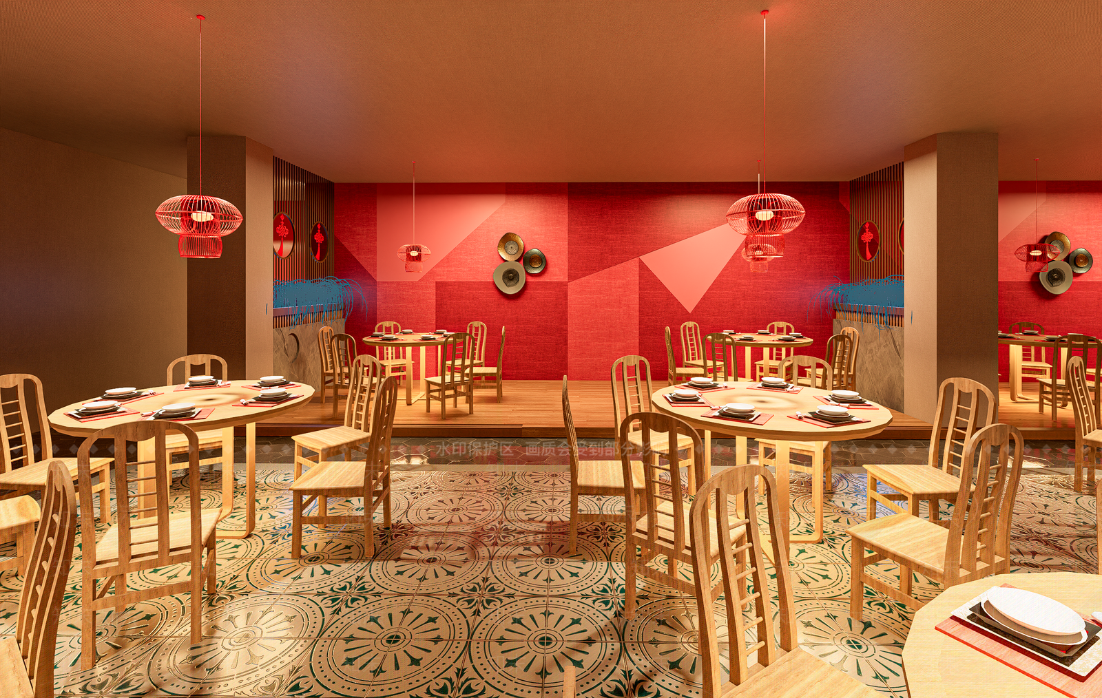 新中式中餐厅SU模型下载【ID:1200164963】