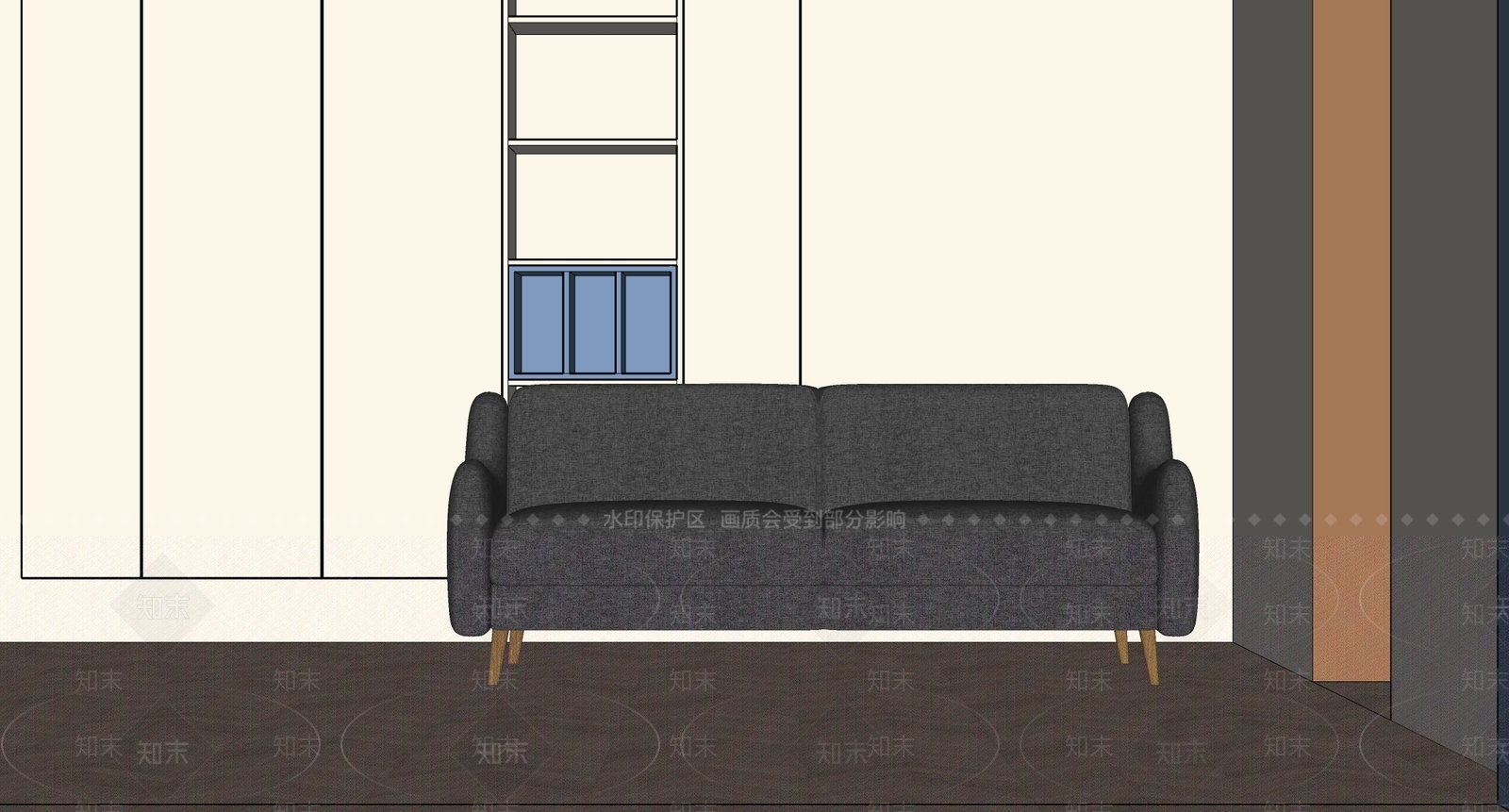 中古侘寂多人沙发SU模型下载【ID:1200166862】