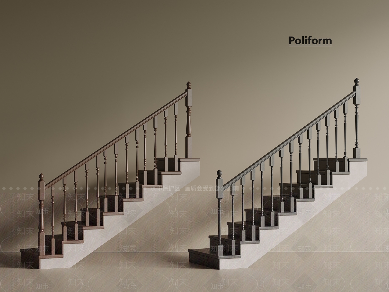 中古新中式栏杆3D模型下载【ID:1200167157】