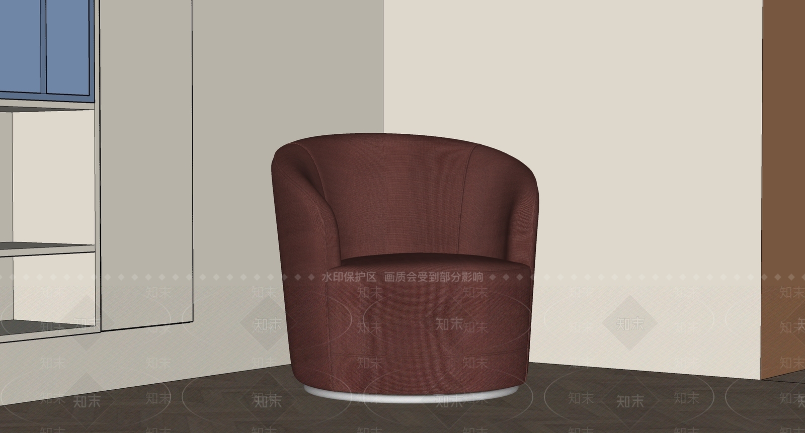 中古侘寂休闲椅SU模型下载【ID:1200167626】