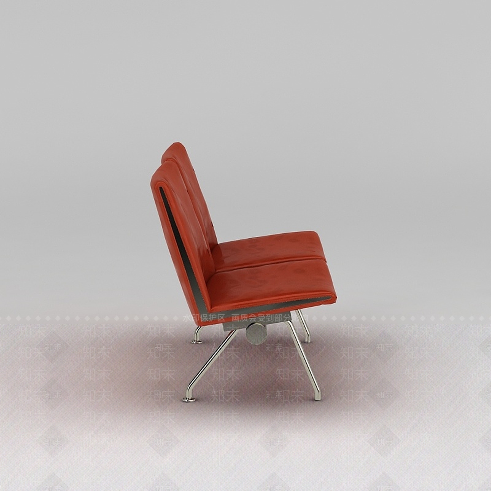 现代橘色双人休闲椅3D模型下载【ID:1200169931】